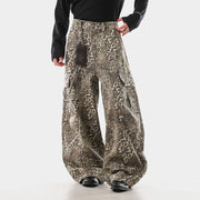 Extreme Baggy Leopard Print Cargo Pants-streetwear-techwear