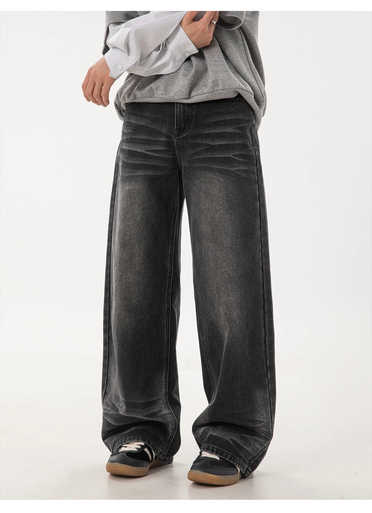 Faded Wash Super Slouch Jeans-streetwear-techwear