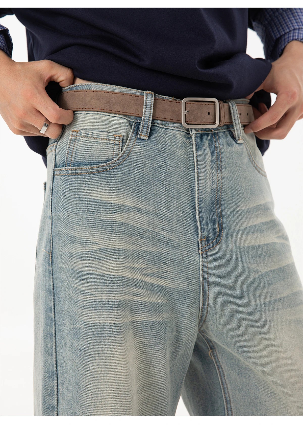 Faded Wash Super Slouch Jeans-streetwear-techwear