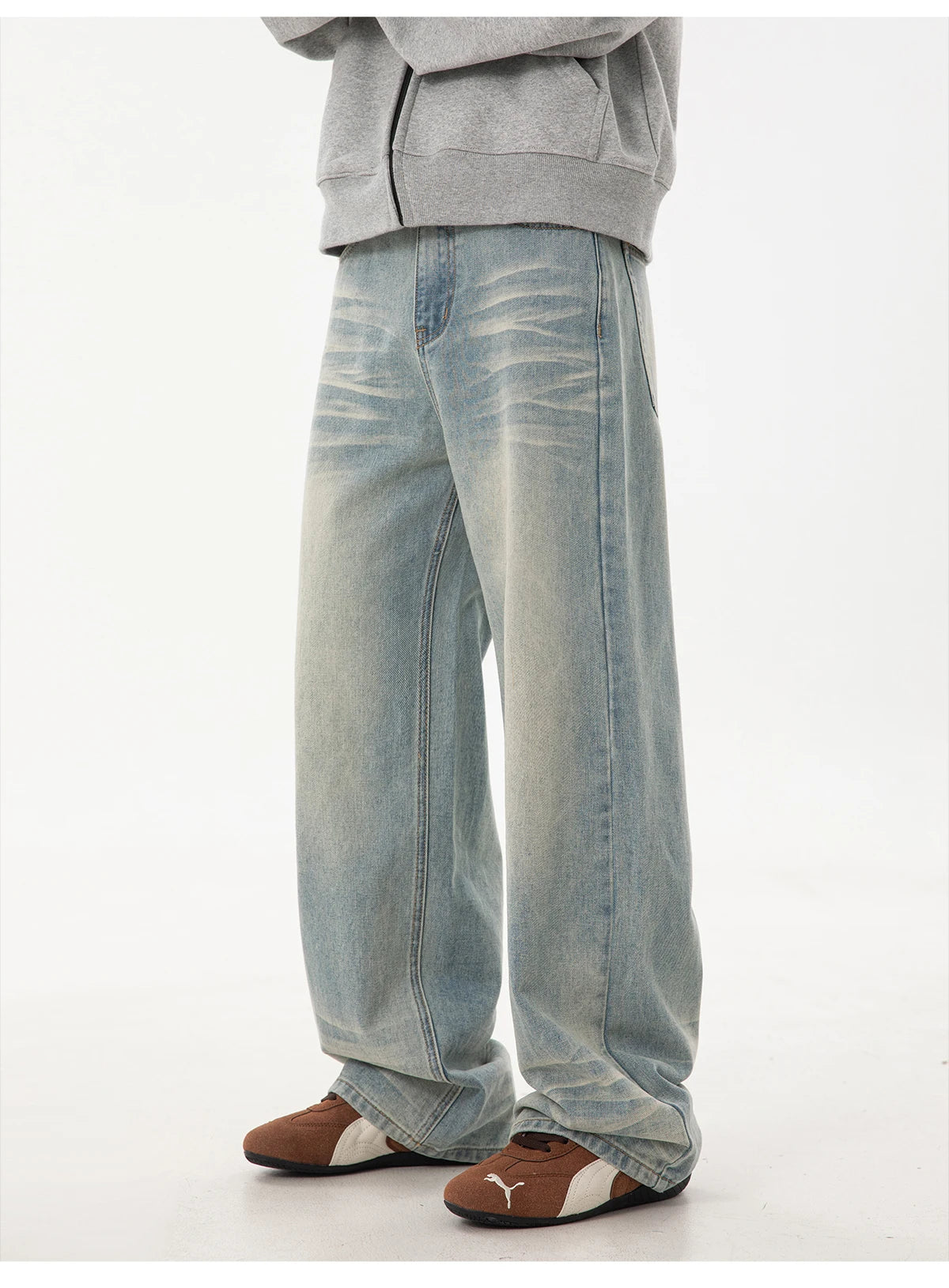 Faded Wash Super Slouch Jeans-streetwear-techwear