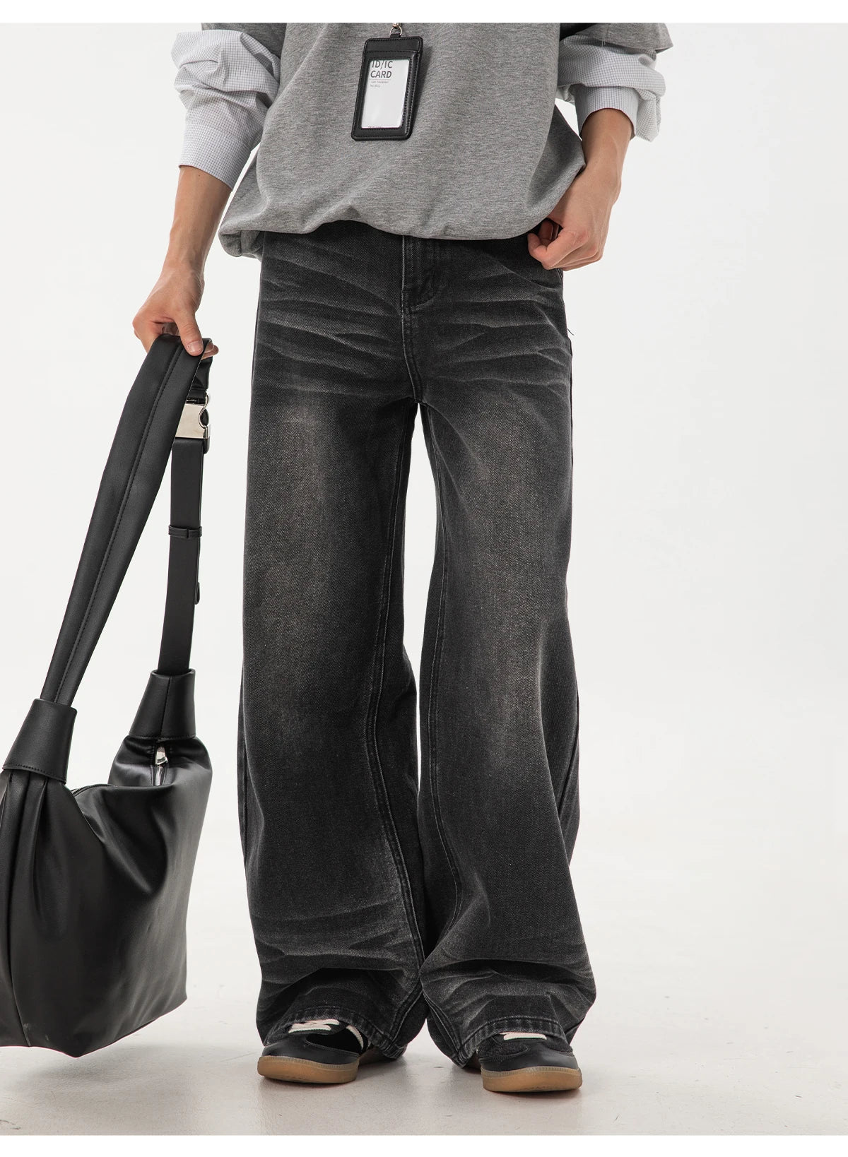 Faded Wash Super Slouch Jeans-streetwear-techwear