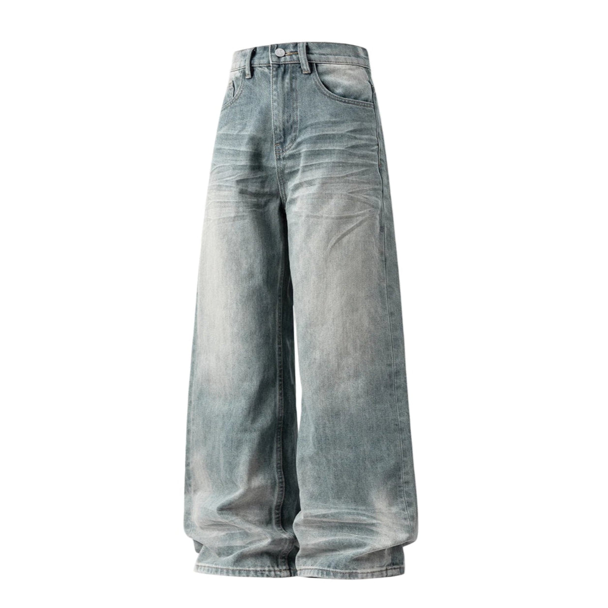 Faded Wash Super Slouch Jeans-streetwear-techwear