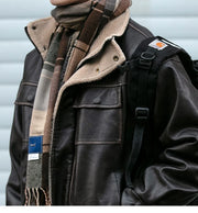 Faux Shearling Aviator Jacket-streetwear-techwear