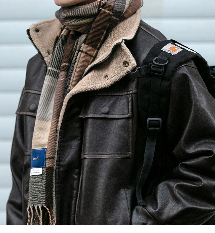 Faux Shearling Aviator Jacket-streetwear-techwear