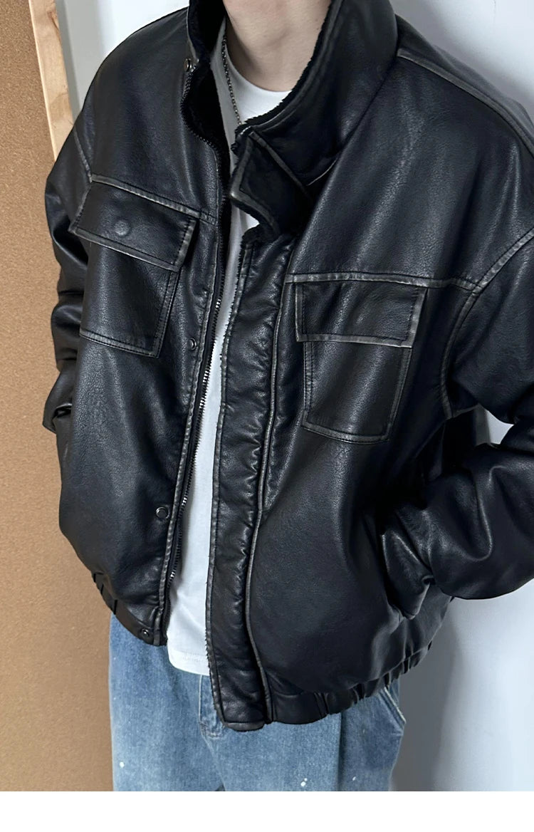Faux Shearling Aviator Jacket-streetwear-techwear