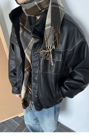 Faux Shearling Aviator Jacket-streetwear-techwear