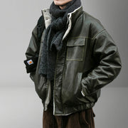 Faux Shearling Aviator Jacket-streetwear-techwear