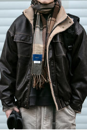 Faux Shearling Aviator Jacket-streetwear-techwear