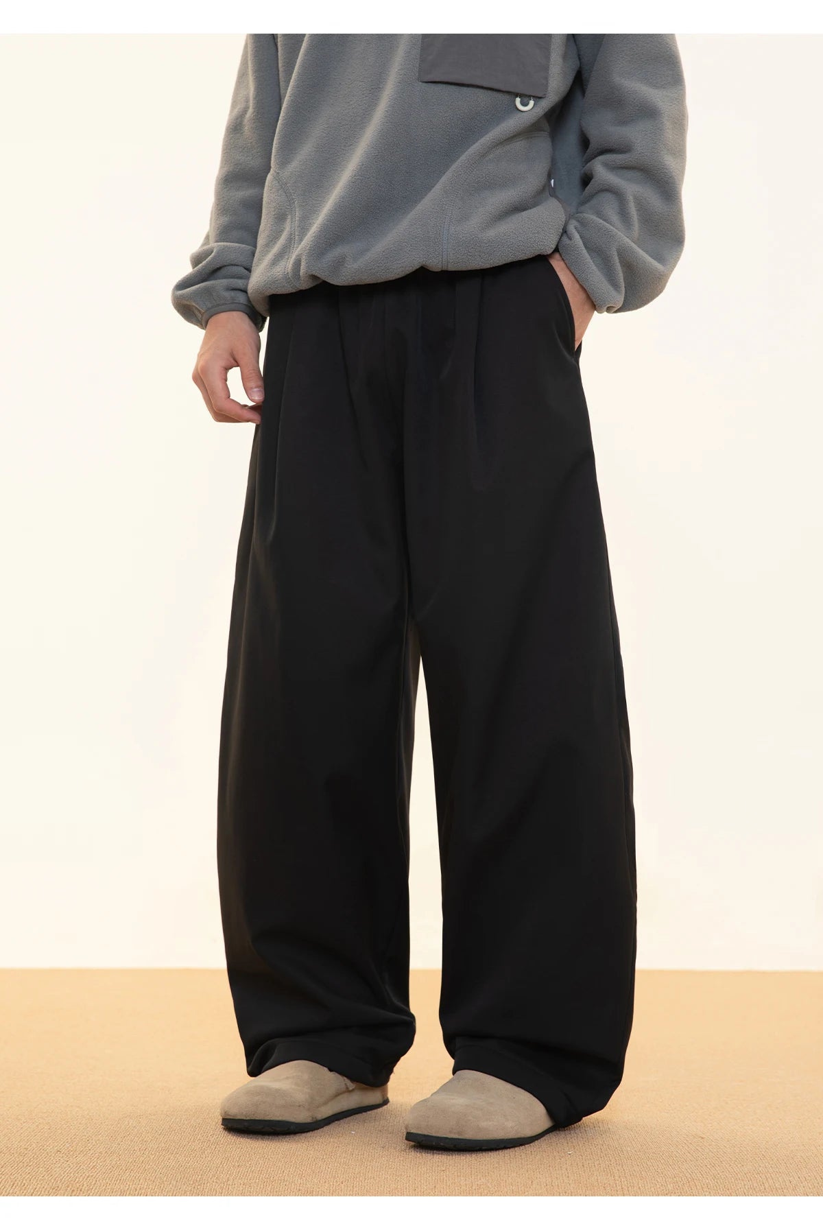 Fleece Lined Wide Leg Pants-streetwear-techwear