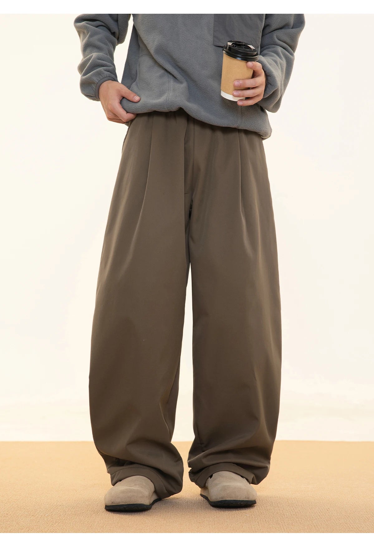 Fleece Lined Wide Leg Pants-streetwear-techwear