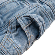 Frayed Layered Denim Jorts-streetwear-techwear