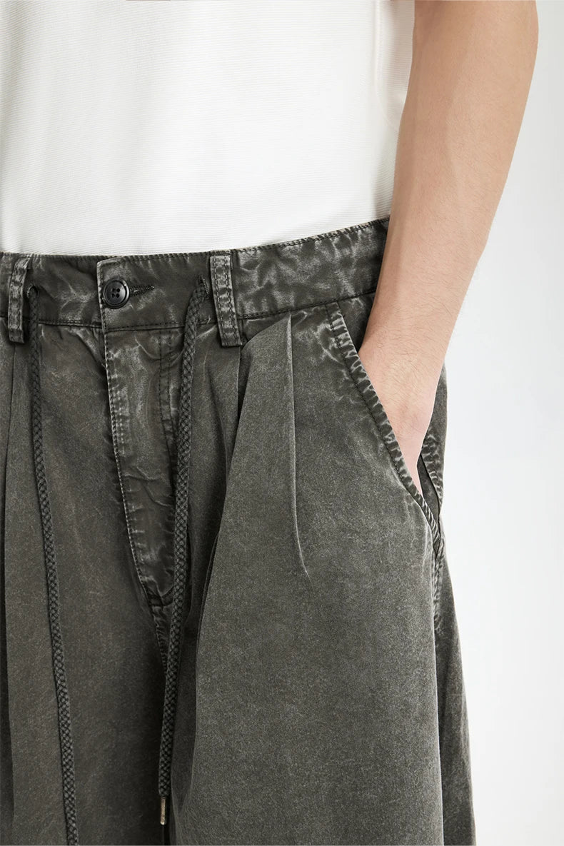 Garment Dyed Long Length Shorts-streetwear-techwear