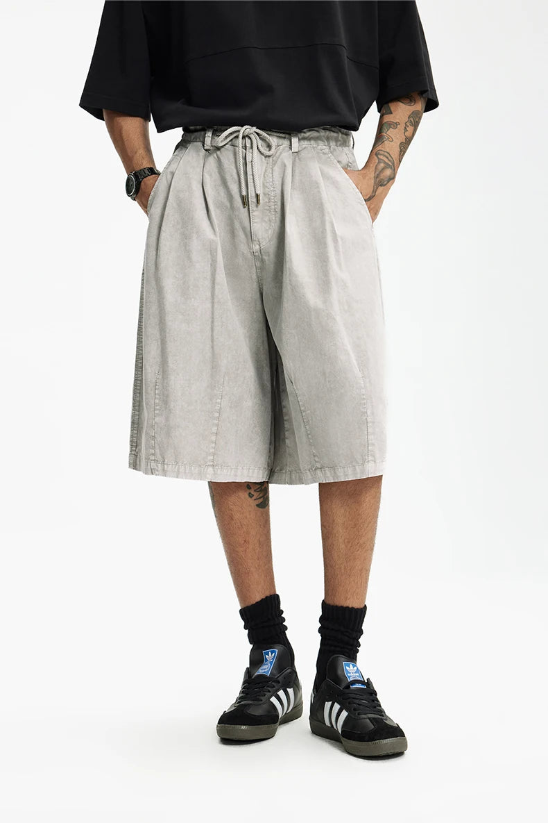 Garment Dyed Long Length Shorts-streetwear-techwear