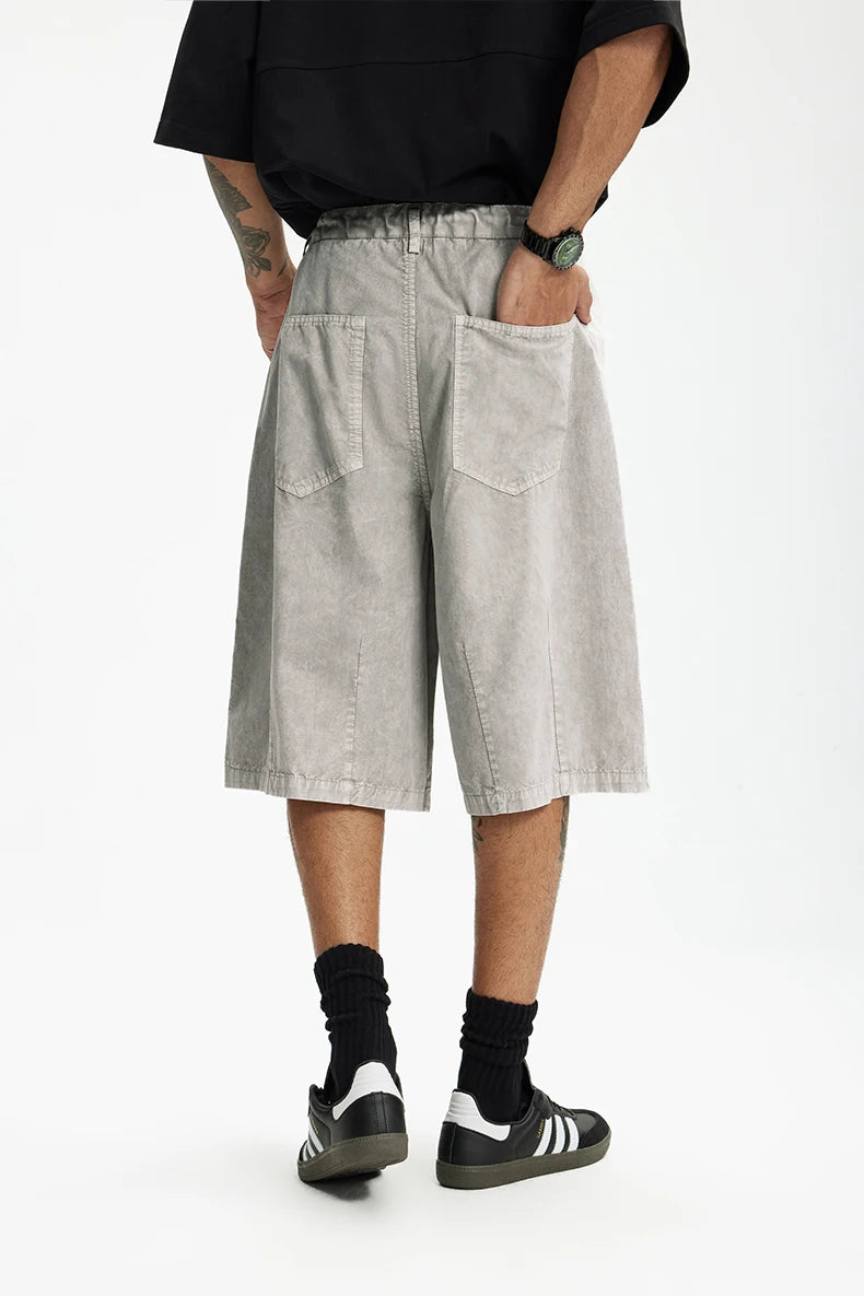 Garment Dyed Long Length Shorts-streetwear-techwear