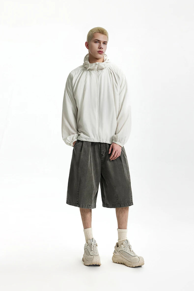 Garment Dyed Long Length Shorts-streetwear-techwear
