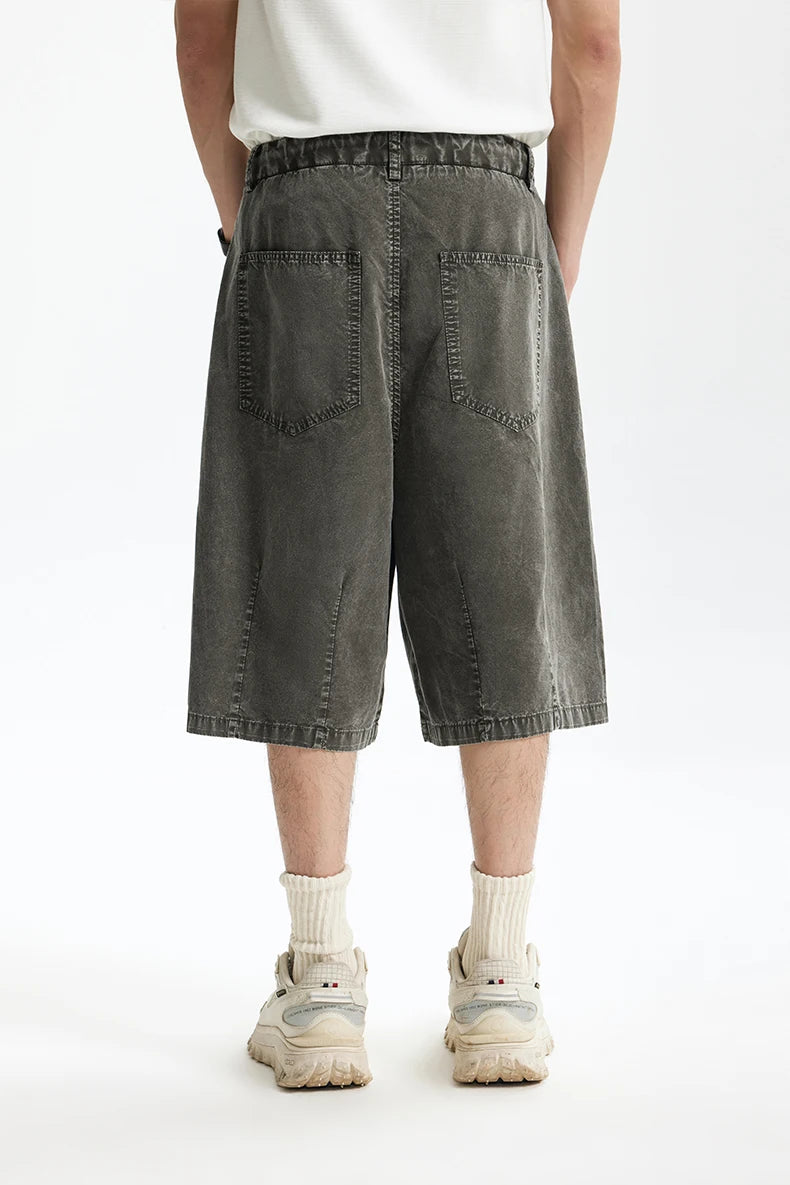 Garment Dyed Long Length Shorts-streetwear-techwear