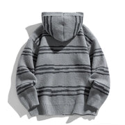 Glitch Stripe Zip-up Hooded Sweater-streetwear-techwear