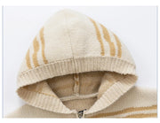 Glitch Stripe Zip-up Hooded Sweater-streetwear-techwear