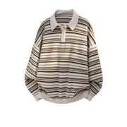Knitted Stripe Rugby Shirt-streetwear-techwear