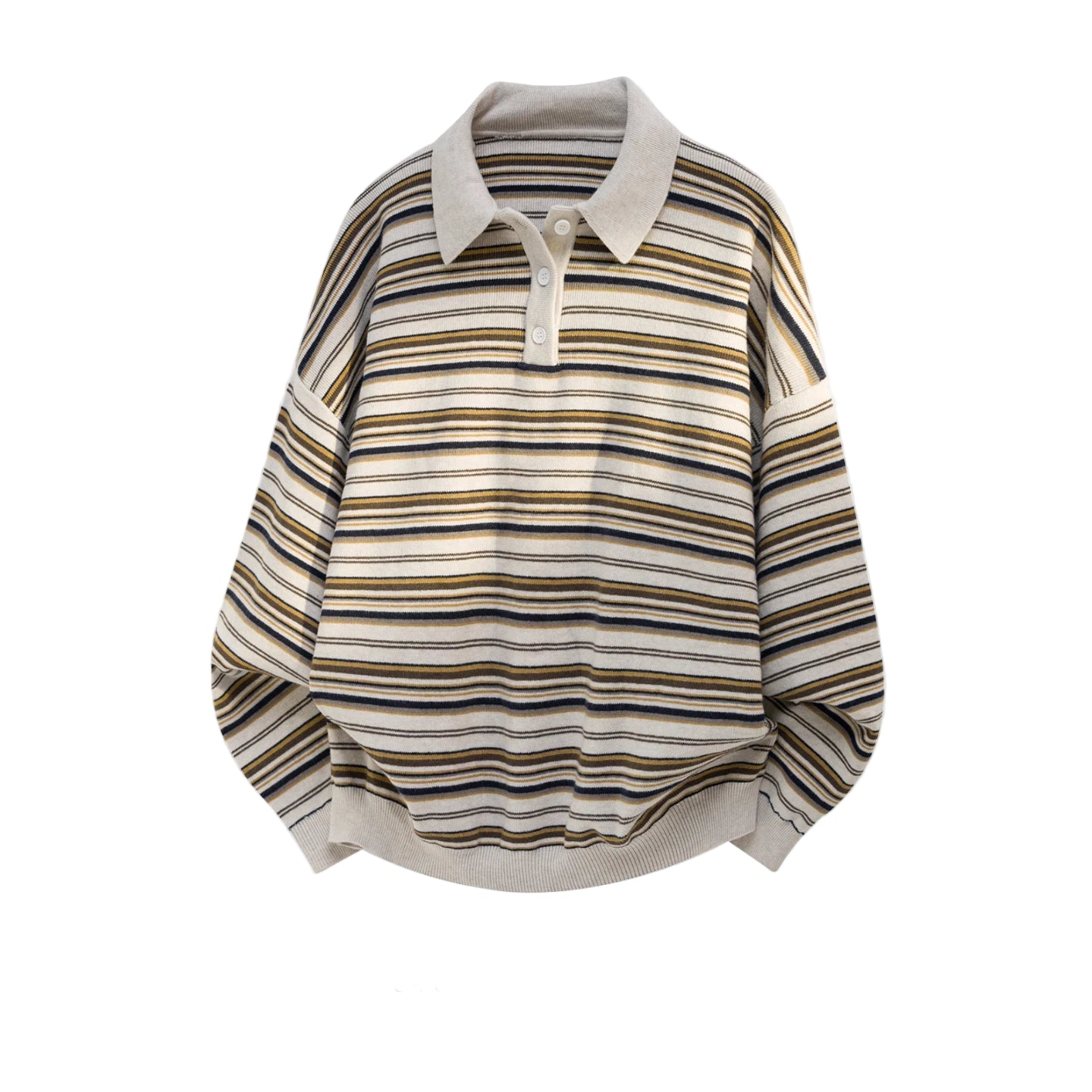Knitted Stripe Rugby Shirt-streetwear-techwear