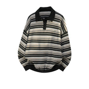 Knitted Stripe Rugby Shirt-streetwear-techwear