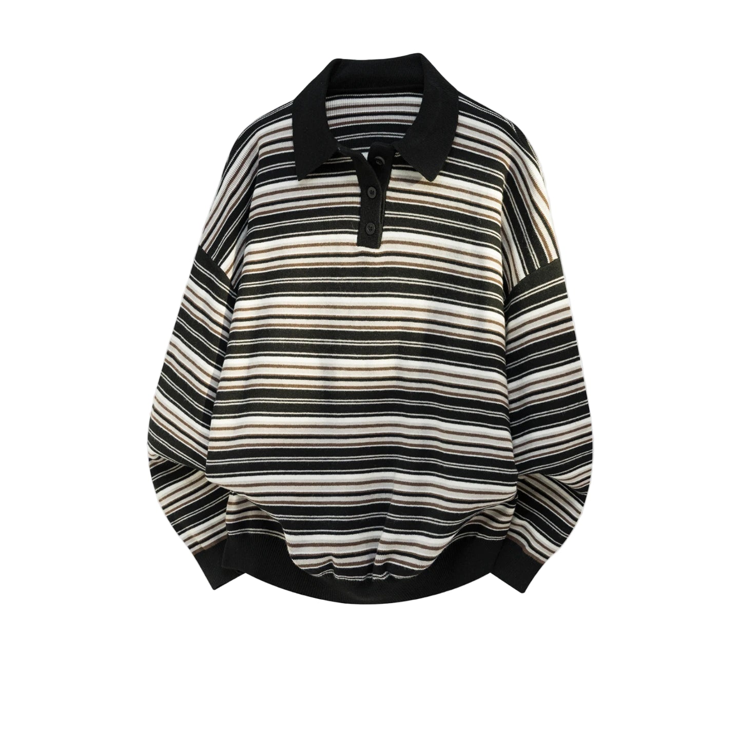 Knitted Stripe Rugby Shirt-streetwear-techwear