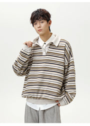 Knitted Stripe Rugby Shirt-streetwear-techwear