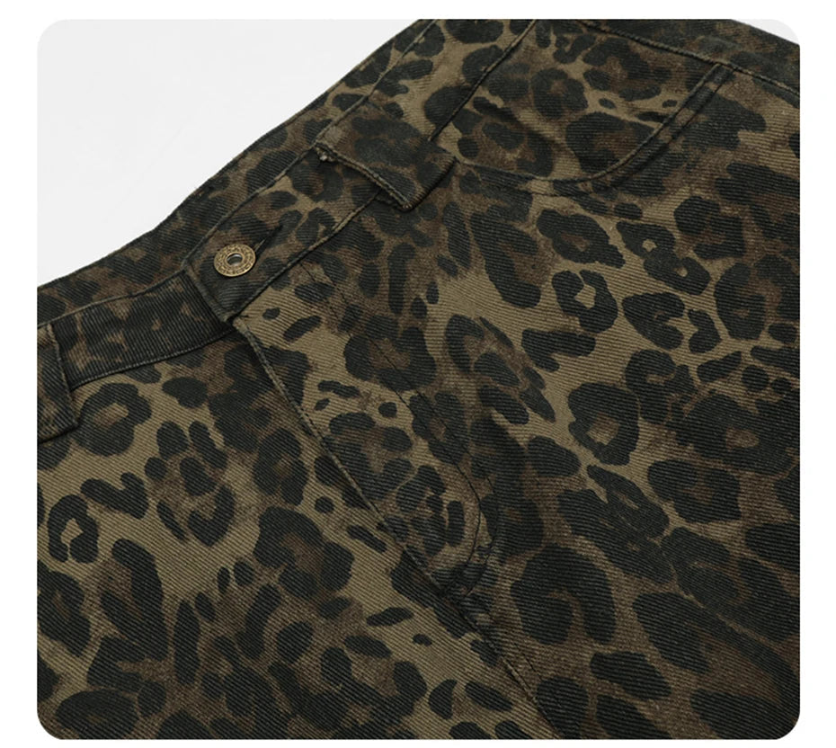 Leopard Print Cargo Jorts-streetwear-techwear