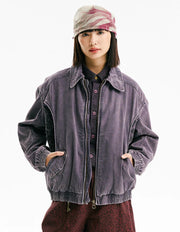 Leopard Print Panel Workwear Jacket-streetwear-techwear