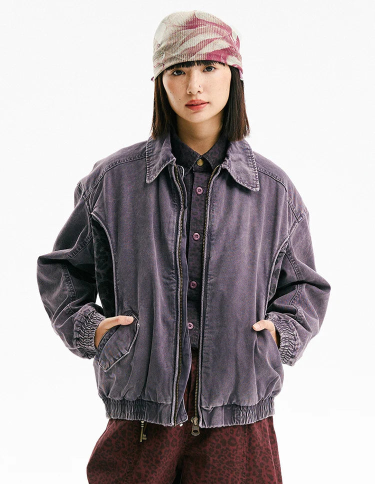 Leopard Print Panel Workwear Jacket-streetwear-techwear