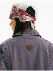 Leopard Print Panel Workwear Jacket-streetwear-techwear