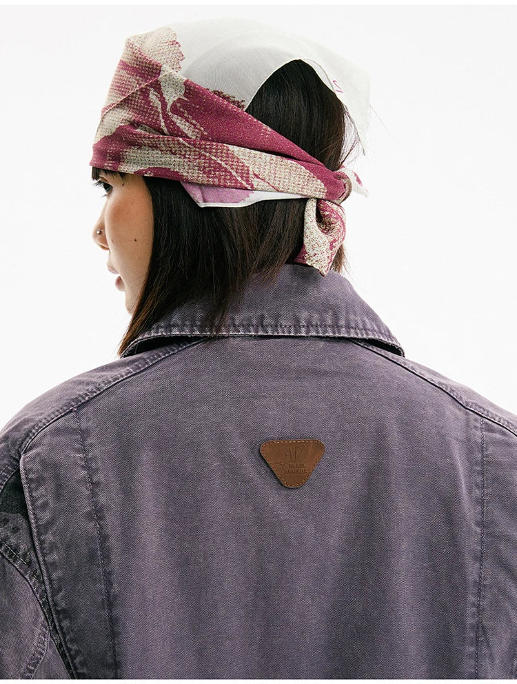 Leopard Print Panel Workwear Jacket-streetwear-techwear