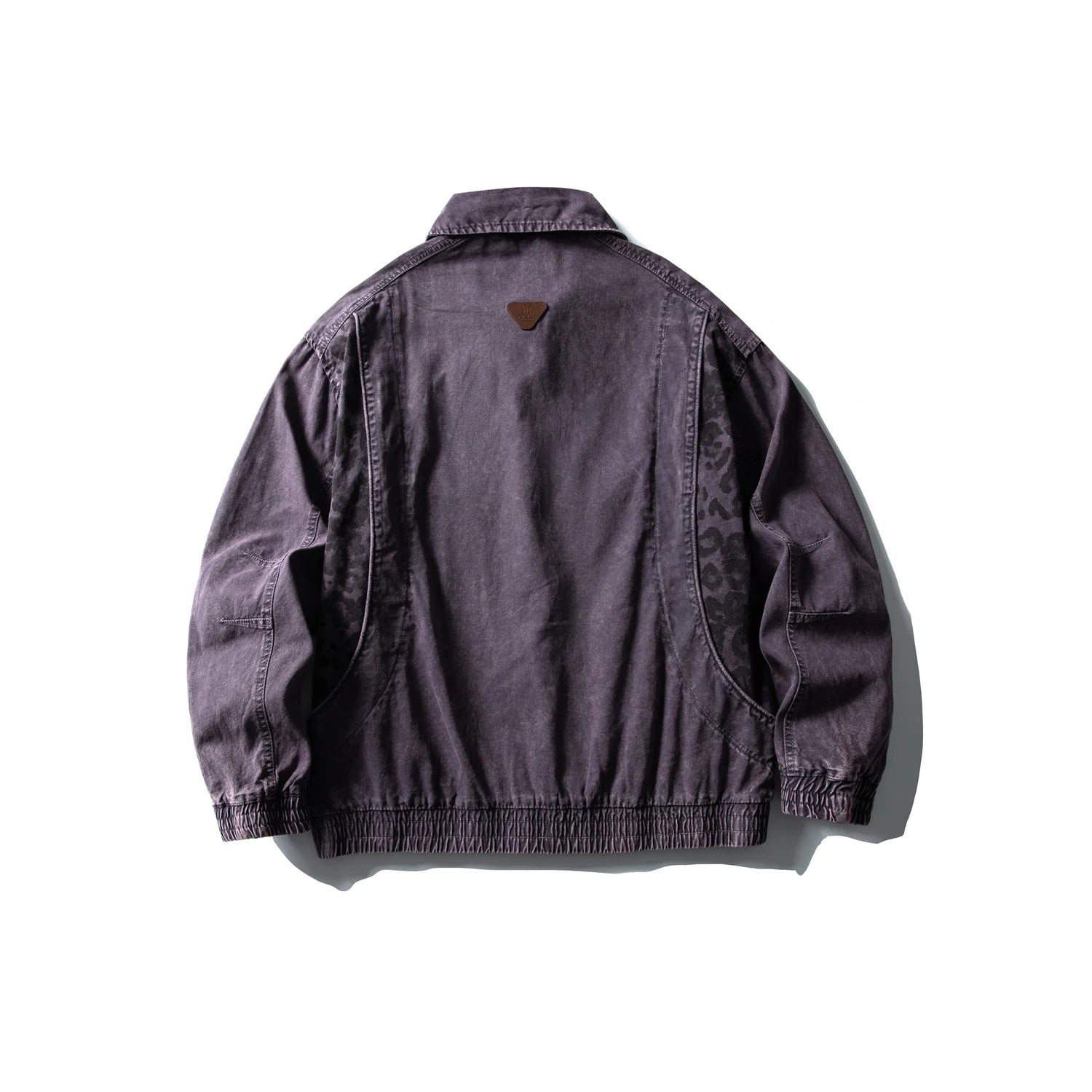 Leopard Print Panel Workwear Jacket-streetwear-techwear