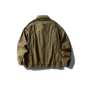 Leopard Print Panel Workwear Jacket-streetwear-techwear