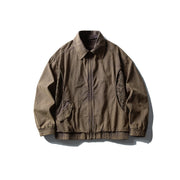 Leopard Print Panel Workwear Jacket-streetwear-techwear