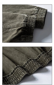 Leopard Print Panel Workwear Jacket-streetwear-techwear