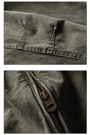 Leopard Print Panel Workwear Jacket-streetwear-techwear