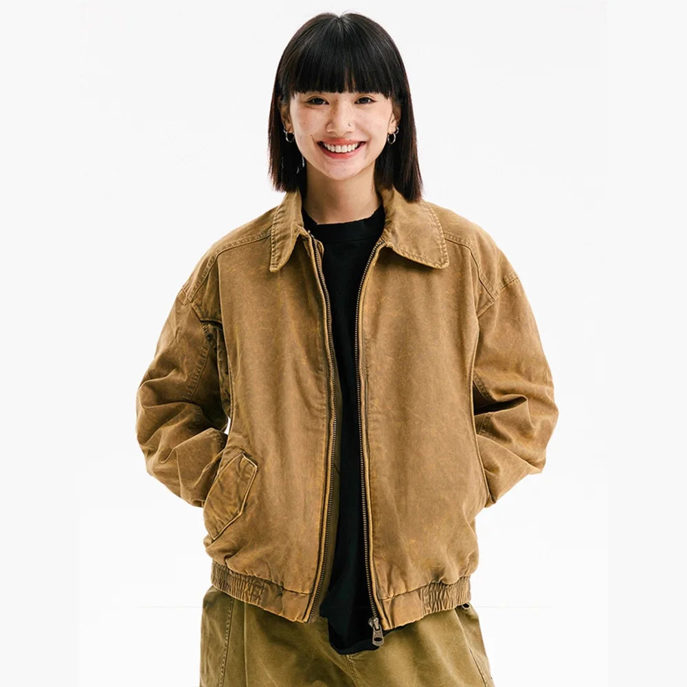 Leopard Print Panel Workwear Jacket-streetwear-techwear