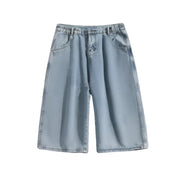 Long Length Denim Jorts-streetwear-techwear