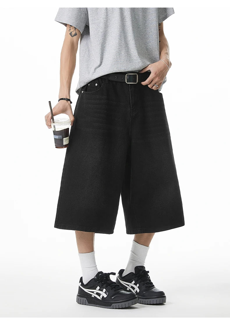 Long Length Vintage Wash Jorts-streetwear-techwear