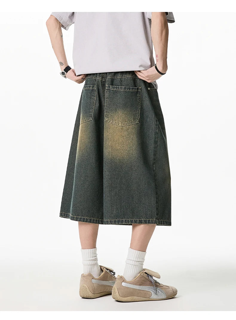 Long Length Vintage Wash Jorts-streetwear-techwear