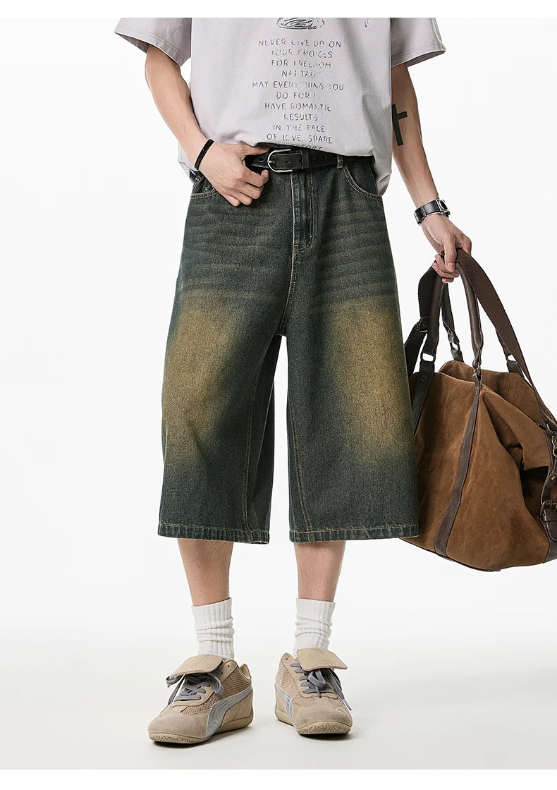Long Length Vintage Wash Jorts-streetwear-techwear