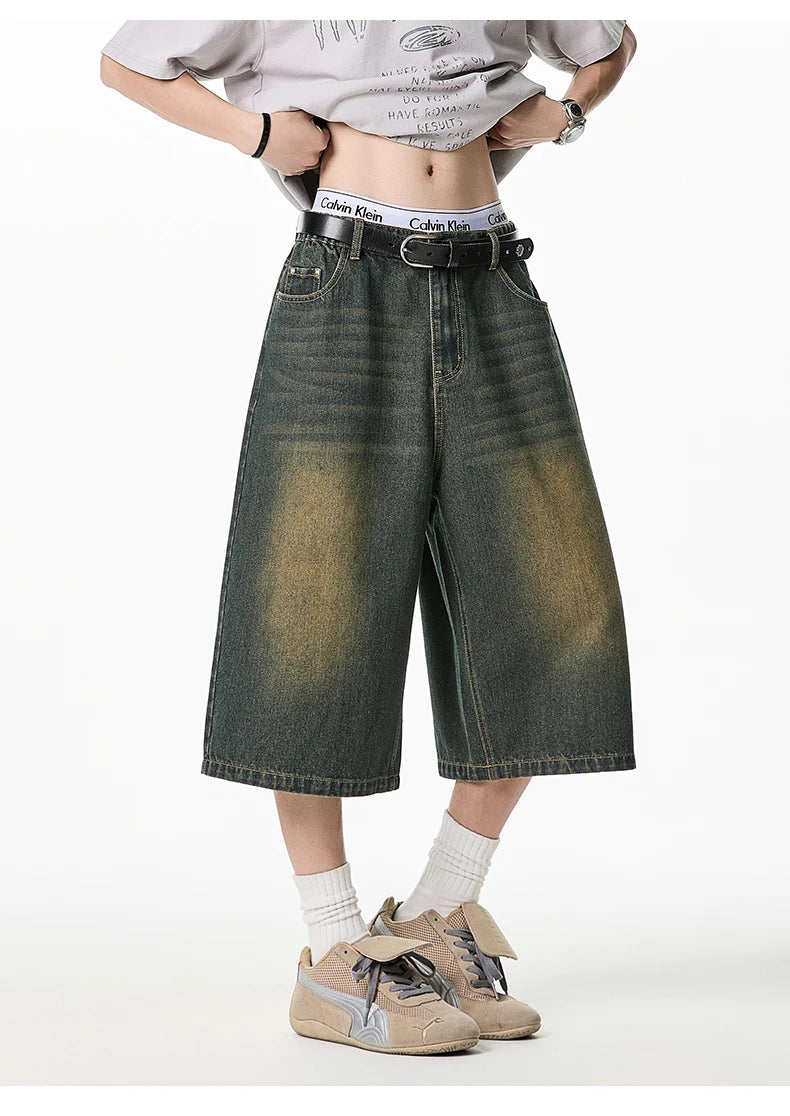 Long Length Vintage Wash Jorts-streetwear-techwear