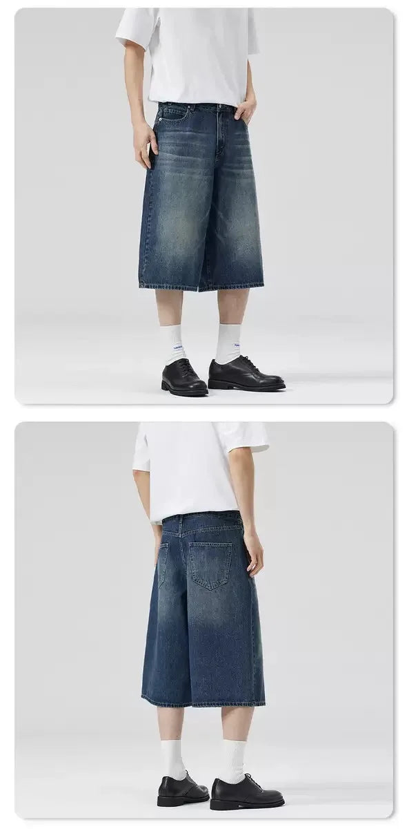 Long Length Vintage Wash Jorts-streetwear-techwear