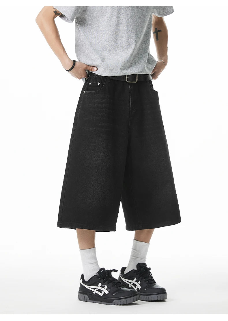 Long Length Vintage Wash Jorts-streetwear-techwear