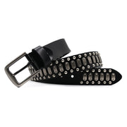 Metal Plate Leather Belt-streetwear-techwear