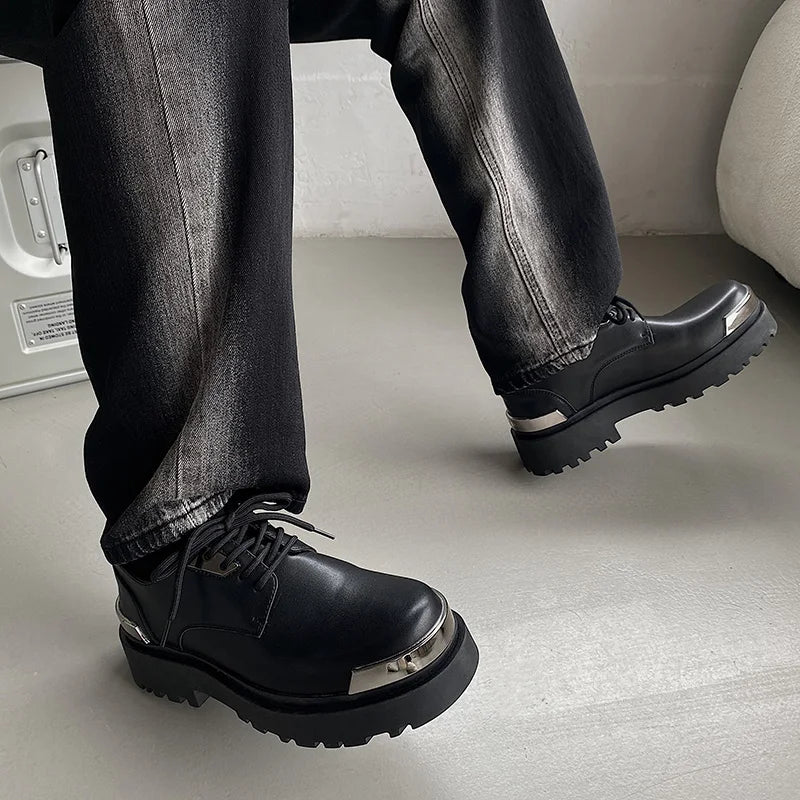 Metal Trim Lug Sole Shoes-streetwear-techwear