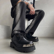 Metal Trim Lug Sole Shoes-streetwear-techwear