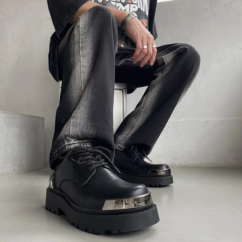 Metal Trim Lug Sole Shoes-streetwear-techwear