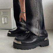 Metal Trim Lug Sole Shoes-streetwear-techwear